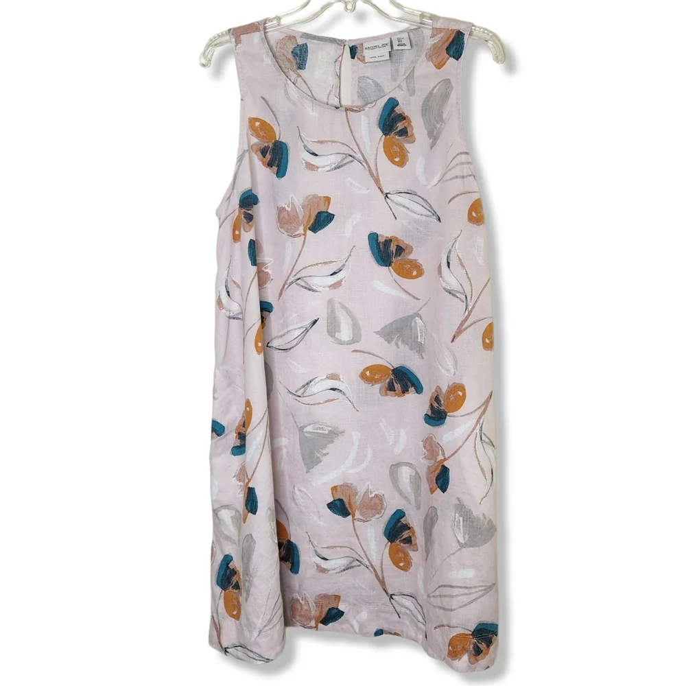 Rachel Zoe Dresses | Rachel Zoe Linen Pink Floral Sleeveless A-Line Dress Size Large | Color: Gray/Pink | Size: L | Pm-62943511's Closet Rachel Zoe Dresses | Rachel Zoe Linen Pink Floral Sleeveless A-Line Dress Size Large | Color: Gray/Pink | Size: L | Pm-62943511's Closet